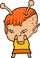 cute cartoon alien girl png