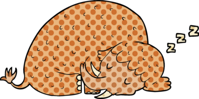dessin animé mammouth endormi png