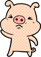 dessin animé cochon grincheux png