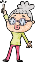 Cartoon tanzende Frau mit Brille png