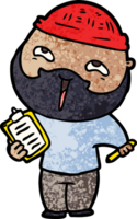 cartoon happy bearded man png