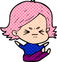 cartoon angry girl png