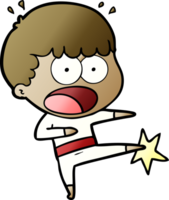 cartoon boy karate kicking png