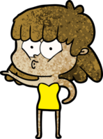 Cartoon pfeifendes Mädchen png