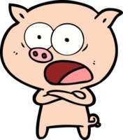 Cartoon-Schwein schreit png