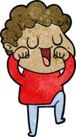 riendo dibujos animados hombre rubbign ojos png