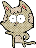 gato de desenho animado feliz apontando png