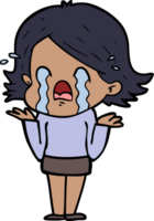 cartoon woman crying png