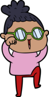 cartoon woman wearing spectacles png