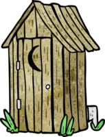 cartoon traditional outdoor toilet with crescent moon window png