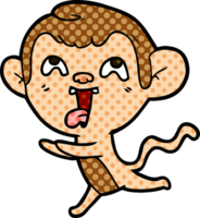 crazy cartoon monkey running png