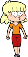 cartoon whistling girl png