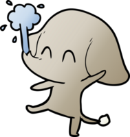 cute cartoon elephant spouting water png