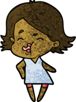 cartoon girl pulling face png