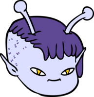 Cartoon-Alien-Weltraum-Mädchen-Gesicht png