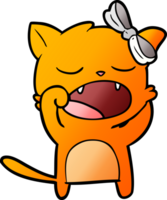 desenho animado gato bocejando png