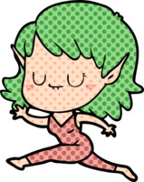 happy cartoon elf girl running png