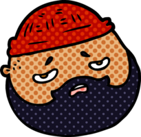 cartoon male face with beard png