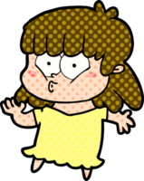 niña silbando de dibujos animados png