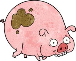 cartoon muddy pig png