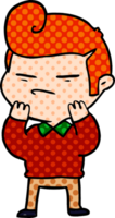 cartoon cool guy with fashion hair cut png