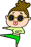 Cartoon tanzende Frau mit Sonnenbrille png