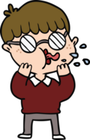 Cartoon-Junge mit Brille png