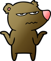 infastidito orso cartone animato png