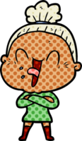 cartoon happy old woman png