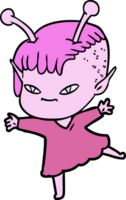 cute cartoon alien girl png