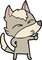 loup de dessin animé faisant la moue png