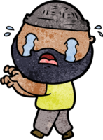 cartoon bearded man crying png