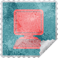 Computer square peeling sticker png