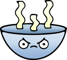 gradient shaded cartoon bowl of hot soup png