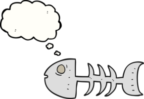 thought bubble cartoon fish bones png