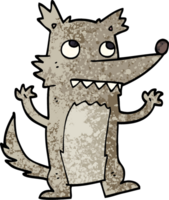 grunge textured illustration cartoon wolf png