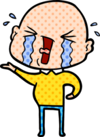 cartoon crying bald man png