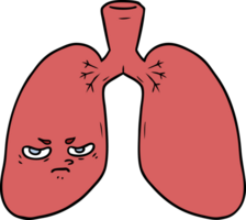 pulmones enojados de dibujos animados png