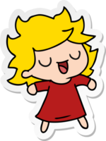 sticker cartoon of cute kawaii girl png