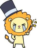 cartoon crying lion magician png