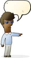 cartoon man in glasses pointing with speech bubble png