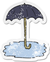 retro distressed sticker of a cartoon wet umbrella png