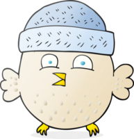 coruja de desenho animado usando chapéu png