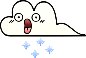 gradient shaded cartoon shocked snow cloud png