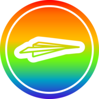 paper plane circular in rainbow spectrum png