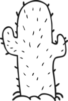 noir et blanc dessin animé cactus png