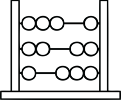 ábaco de matemáticas de dibujos animados de dibujo lineal png