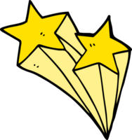 cartoon doodle shooting stars png