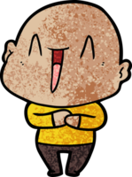 happy cartoon bald man png