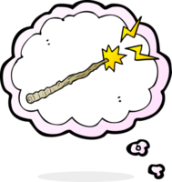 cartoon magic wand with thought bubble png